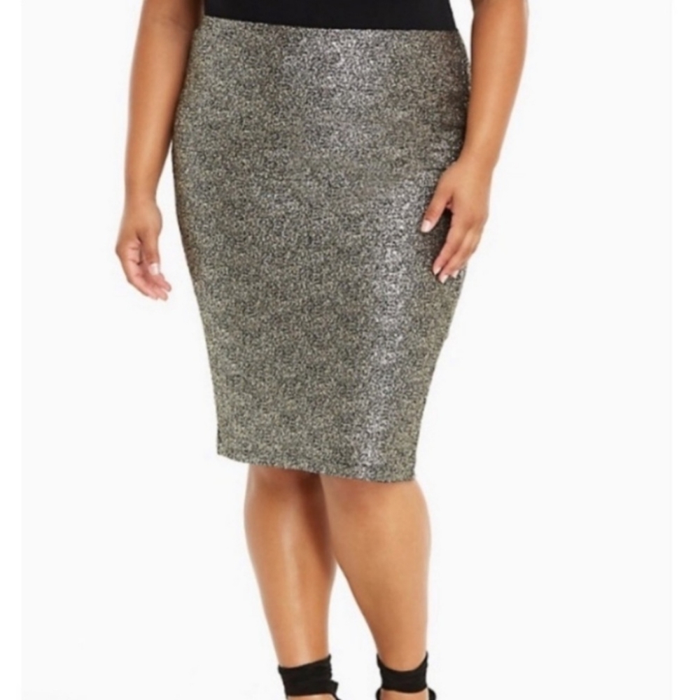 Torrid Metallic Stretchy Pencil Skirt